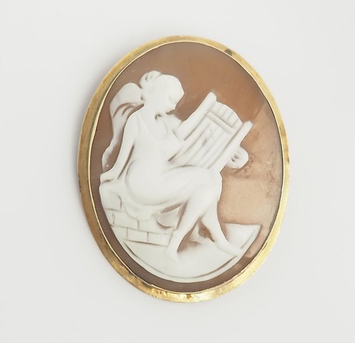 Antico donna figura con arpa - donna,
