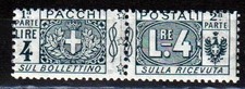 REGNO 1914  Pacchi postali Due sezioni nodo di Savoia 4 lire MVLH