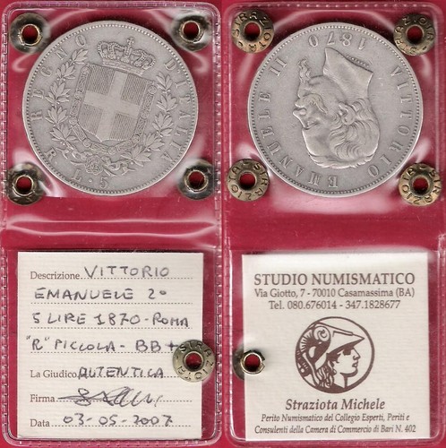 Lire 1870 piccola scudo - 1870,