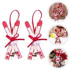  2 pcs pendenti a slitta in legno bowkont tagli in slitta ornamenti dell'albero