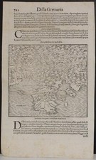 ISTRIA CROAZIA 1575 MÜNSTER INSOLITA ANTICA XILOGRAFIA ORIGINALE MAPPA EDIZIONE ITALIANA