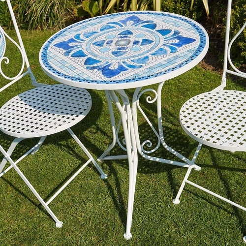 Tavolo bistrot blu bianco