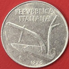 Moneta 10 Lire 1975 "Spighe"