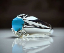 Anello uomo Nishapuri Feroza vero turchese argento sterling 925, Feroza di alta qualità