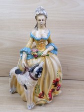 vecchia STATUA DAMA CON CANE