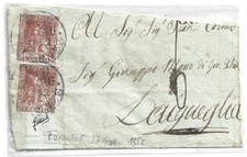 grande frammento di lettera con coppia 1 crazia firmato