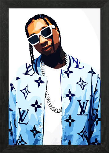 Tyga rapper con cornice poster