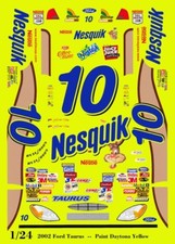  #10 Decalcomanie scivolo acqua Scott Riggs Nesquik Ford Taurus scala 1/24 - 1/25
