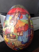 Scatola contenitore Uovo di Pasqua vintage anni '50 Made in German Dem. Rep.