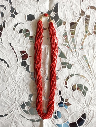 Collana finto corallo - , vintage