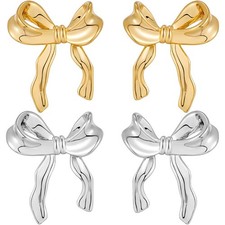  2 Pairs Orecchini Fiocchetto Fiocchi Gioielli Da Donna Accessori Per