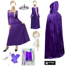 Frozen 2 pz Elsa Vestito Viola Costume Carnevale Donna Bambina Cosplay FROZ012