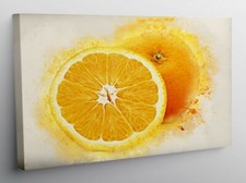 QUADRO MODERNO STAMPA TELA MODERNI QUADRI ASTRATTO FRUTTA ARANCIA ARANCIONE T444