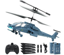 Elicottero RC telecomandato, 2 batterie luci a led 25 cm