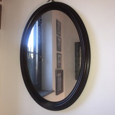 VECCHIO SPECCHIO CON CORNICE OVALE IN LEGNO