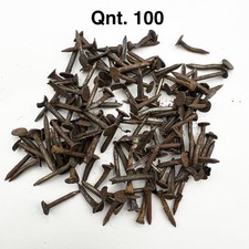 Lotto 100 chiodi antichi in ferro Misti forgiati vecchi chiodini per restauro