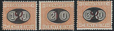 1890-91 Italia segnatasse Mascherine 3v. MNH Sassone n. 17/19
