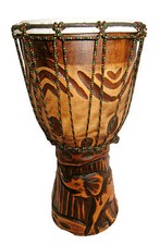 BATTERIA DJEMBE BONGO 20/30/40 CM INTAGLIATA A MANO intagliata pezzo unico legno ELEFANTE INTAGLIATO