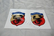 2 ADESIVI LOGHI STEMMI LATERALI RESINATI MINIGONNE FIAT PUNTO 188 HGT ABARTH NEW