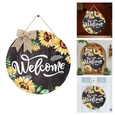 Adorabile Insegna Porta Accoglienza Girasole Rustico Casale Decorazione Legno