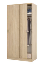 Armadio 100x50x200h cm con 2 ante scorrevoli e 1 ripiano rovere canadese - Pino