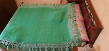 Coperta lana fatta a mano bordi lavorati, come plaid, o letto, 