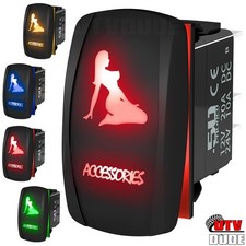 Interruttore a bilanciere 12V "ACCESSORI" parafango ragazza UTV RZR Teryx Maverick X3 YXZ1000R