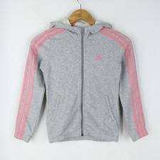 Felpa Adidas Taglia 8 ANNI Donna Logo Comodo Cotone Pratico Tinta Unita Grigio