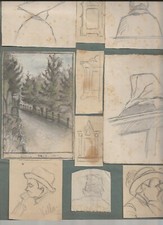 VELLAN FELICE DISEGNO CARICATURA 1923 CARLO DURANDO ACCADEMIA ALBERTINA TORINO