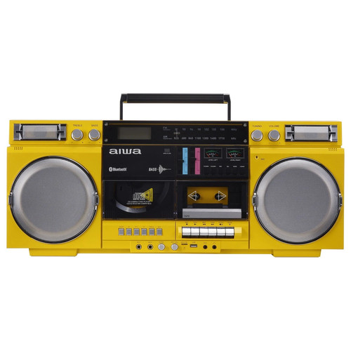 Aiwa boombox giallo - giallo, retro