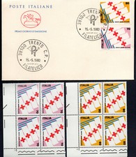 FDC  15-05-1980 ITALIA : Croce Rossa Italiana +2 QUARTINE D'ANGOLO