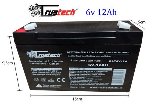 Batteria 12ah piombo - 6v,