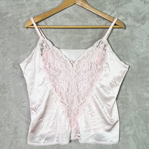 Top cami pizzo raso - rosa, s/m