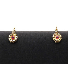 Orecchini piccoli antichi in oro 9k vintage anni '20 Italia toppine