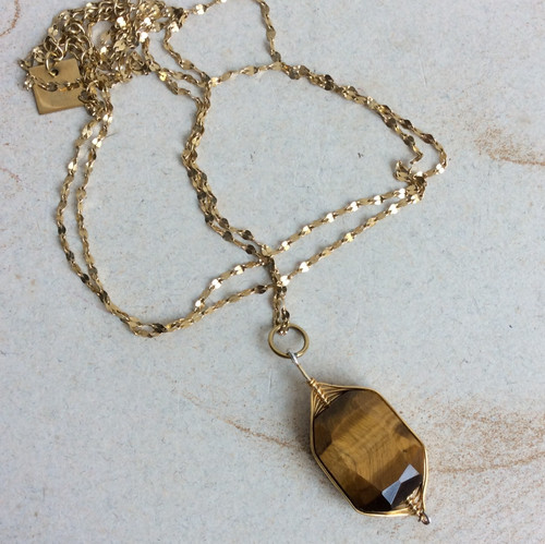 Pendentif oeil tigre sa - oeil, de