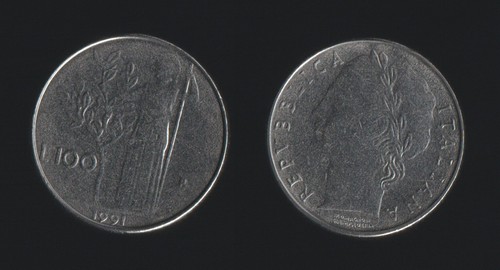 100 lire 1991 - lire, minerva