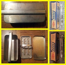 Antica scatola siringa militare vintage (camp field - contenitore militare da campo)