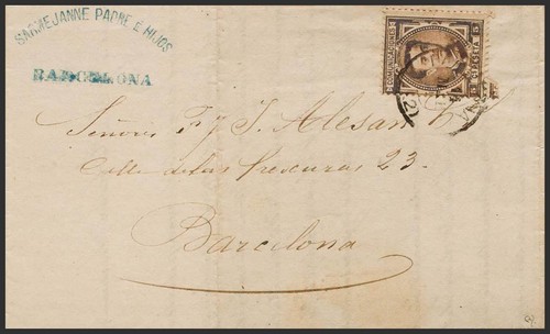 Catalogna storia postale - storia, sul