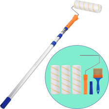 Rullo per Pittura Allungabile, Asta Telescopica, Kit Di Verniciatura Parete in L