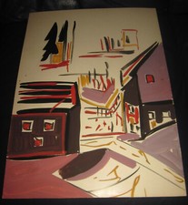 1970 Aldo Gentilini.  Tempera su cartoncino. Firmato. Raffinatissimo.