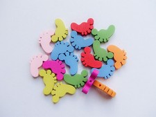 15pz misti  perline in legno Piedini 22x18mm colore vari 