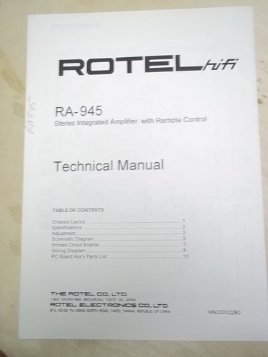 Rotel servizio manuale - rotel, servizio/manuale