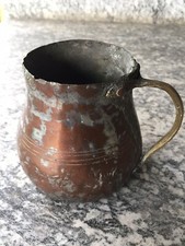 Antico Pentolino Di Rame Fatto