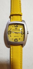 orologio phantom swiss tm 2586.3/021 giallo watch  cinturino pelle 