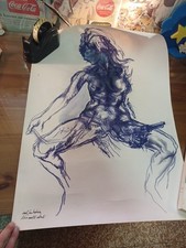 CARLO SANTACHIARA LITOGRAFIA E MATITE COLORATE