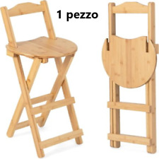 Sgabelli da Bar, Sedie da Pranzo Pieghevoli,con Schienale e Poggiapiedi,in Bambù