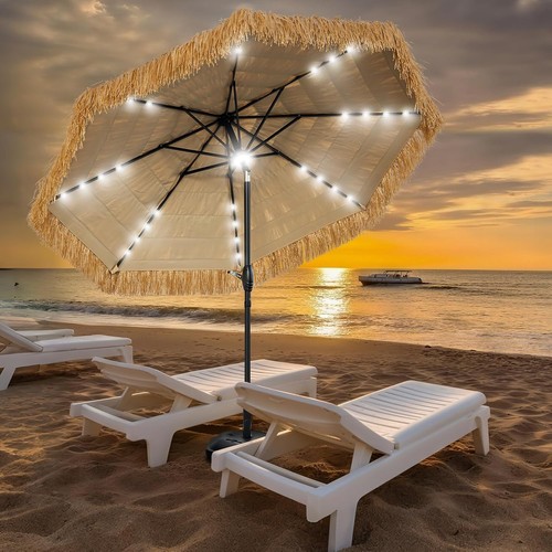 Ombrello tiki solar thatch - thatch, 9