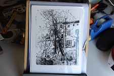 FOTO D'AUTENTICA D'EPOCA DEL PITTORE REMO BRINDISI ACQUAFORTE