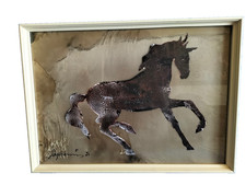 Sage Vernis Quadro Tecnica Mista 71x51cm Firmato Autentica sul Retro Anno 1971