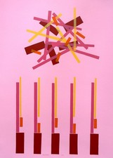 Bruno Munari - Serigrafia vintage originale - Firmata a mano. Con certificato. 